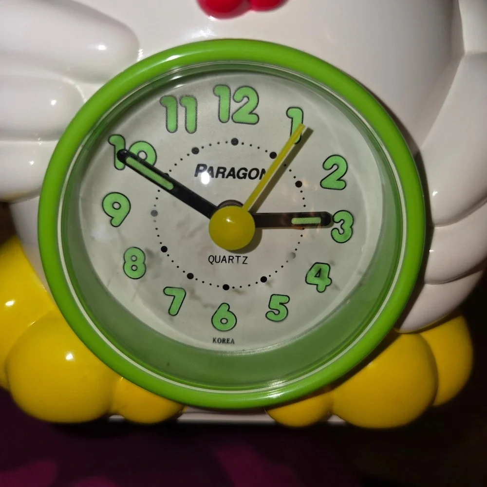 Vintage 90s Paragon Chicken Alarm Clock Glow Eyes Talks Hen Novelty Korea‎ Works